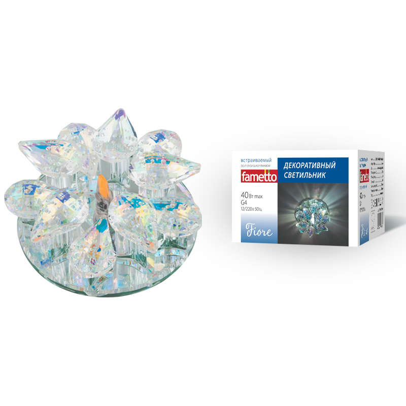 DLS-F129 G4 GLASSY/RAINBOW Светильник декоративный встраиваемый ТМ Fametto DLS-F129 G4 GLASSY/RAINBOW Светильник декоративный встраиваемый ТМ Fametto