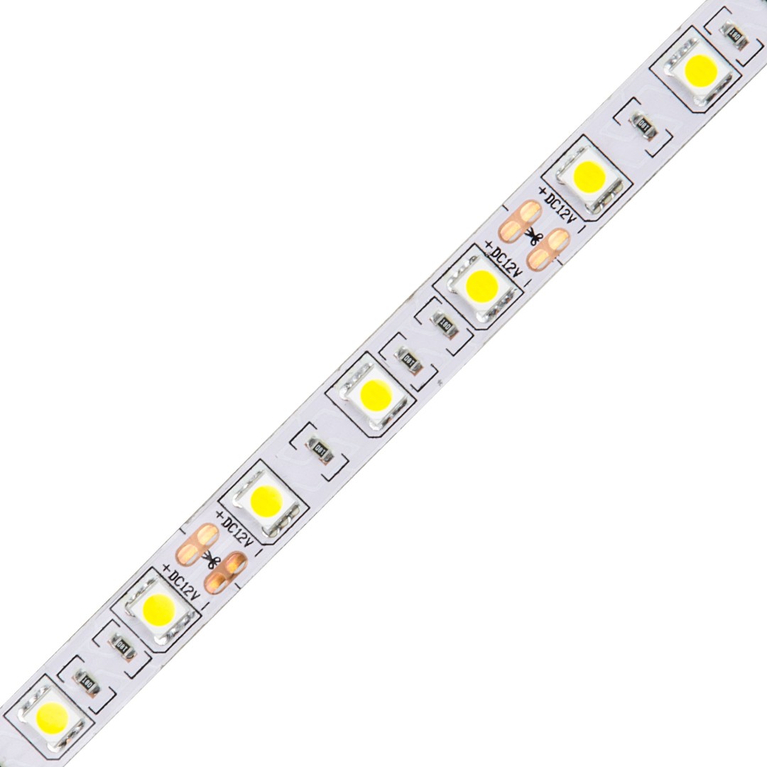 ULS-Q221 5050-60LED/m-10mm-IP20-DC12V-14,4W/m-5M-6500K Гибкая светодиодная лента на самоклеящейся ос
