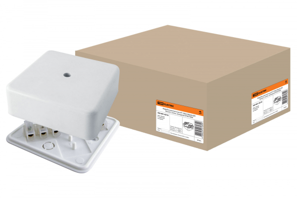 Коробка распаячная КР 100х100х44 ОП с клем. колодкой белая IP40 TDM Коробка распаячная КР 100х100х44 ОП с клем. колодкой белая IP40 TDM